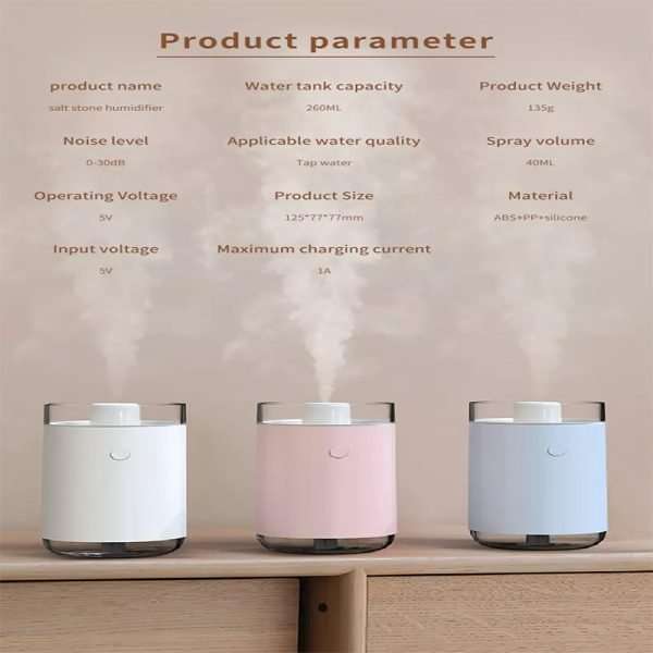 Salt lamp humidifier